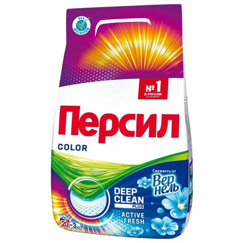 Стиральный порошок автомат 3 кг ПЕРСИЛ (Персил) Color, "Свежесть от Вернель", 2466247 606074 - фото 172498