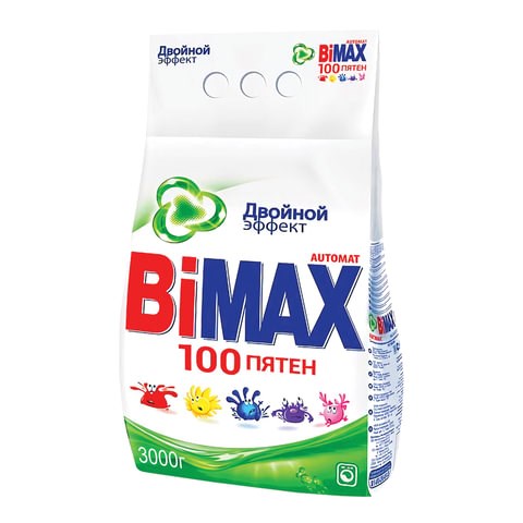Стиральный порошок-автомат 3 кг, BIMAX "100 пятен" (Нэфис Косметикс), 502-1 601627 - фото 172583