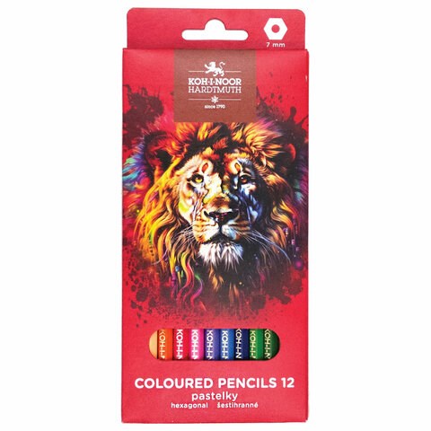 Карандаши цветные KOH-I-NOOR "RED LION" 12 цветов, шестигранные, 2,8 мм, натуральное дерево, 3552/12, 3552012063KS 182080 - фото 187025