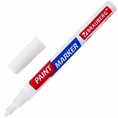 Маркер-краска лаковый EXTRA (paint marker) 2 мм, БЕЛЫЙ, УСИЛЕННАЯ НИТРО-ОСНОВА, BRAUBERG, 151967 151967 - фото 192307
