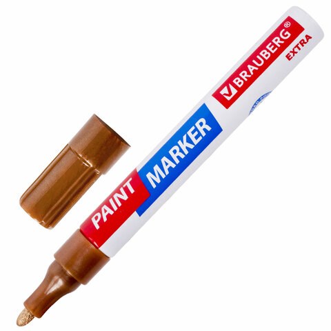 Маркер-краска лаковый EXTRA (paint marker) 4 мм, МЕДНЫЙ, УСИЛЕННАЯ НИТРО-ОСНОВА, BRAUBERG, 151988 151988 - фото 192548