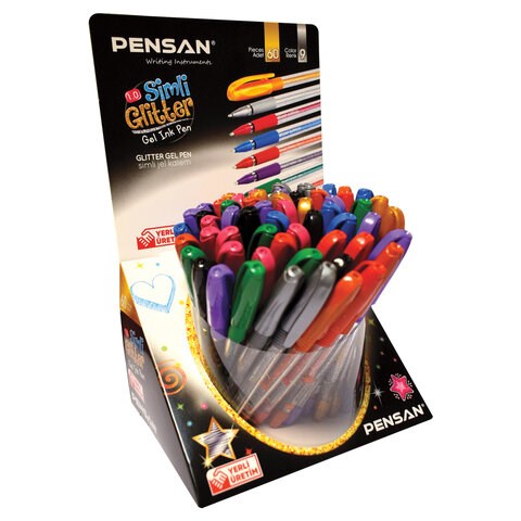 Ручка гелевая PENSAN "Glitter Gel", АССОРТИ, чернила с блестками, узел 1 мм, линия письма 0,5 мм, дисплей, 2280/S60 143394 - фото 198254