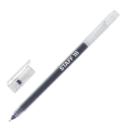 Ручка гелевая STAFF "EVERYDAY" GP-673, ЧЕРНАЯ, длина письма 1000 м, игольчатый узел 0,5 мм, линия письма 0,35 мм, 143673 143673 - фото 198351