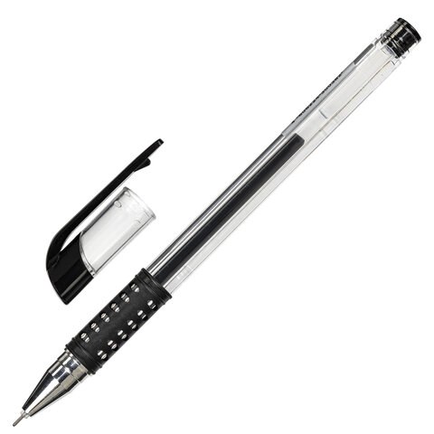 Ручка гелевая с грипом STAFF "Basic Needle" GP-679, ЧЕРНАЯ, игольчатый узел 0,5 мм, линия письма 0,35 мм, 143679 143679 - фото 198602