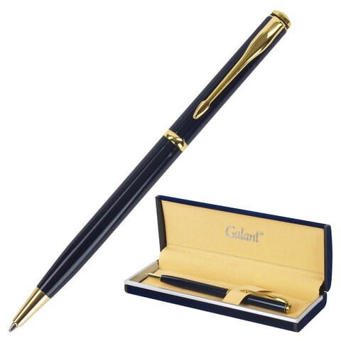 Ручка подарочная шариковая GALANT "Arrow Gold Blue", корпус темно-синий, золотистые детали, пишущий узел 0,7 мм, синяя, 140653 140653 - фото 199502