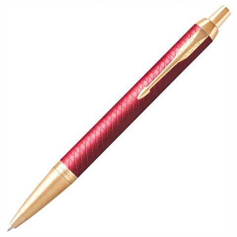 Ручка шариковая PARKER "IM Premium Red GT", корпус красный лак, позолоченные детали, синяя, 2143644 143857 - фото 200346