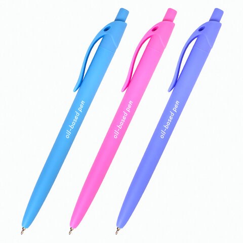 Ручка шариковая масляная автоматическая BRAUBERG "FRUITY Pastel", СИНЯЯ, корпус soft-touch, узел 0,7 мм, линия письма 0,35 мм, 142959, OBPR323 142959 - фото 202525