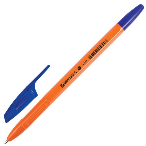 Ручка шариковая BRAUBERG "X-333 Orange", СИНЯЯ, корпус оранжевый, узел 0,7 мм, линия письма 0,35 мм, 142409 142409 - фото 203344