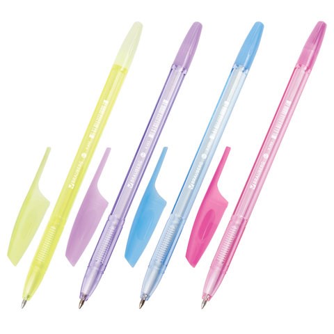 Ручка шариковая BRAUBERG "X-333" PASTEL, СИНЯЯ, корпус тонированованный ассорти, узел 0,7 мм, линия письма 0,35 мм, 142830 142830 - фото 203405