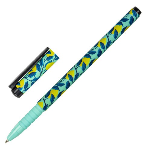 Ручка шариковая BRAUBERG SOFT TOUCH GRIP "CITRUS", СИНЯЯ, мягкое покрытие, узел 0,7 мм, 143717 143717 - фото 203533