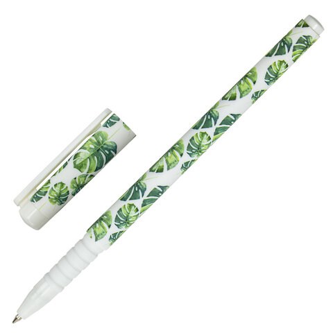 Ручка шариковая BRAUBERG SOFT TOUCH GRIP "TROPIC", СИНЯЯ, мягкое покрытие, узел 0,7 мм, 143719 143719 - фото 203653
