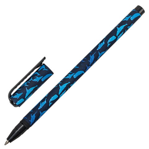 Ручка шариковая BRAUBERG SOFT TOUCH STICK "WHALE", СИНЯЯ, мягкое покрытие, узел 0,7 мм, 143709 143709 - фото 203760