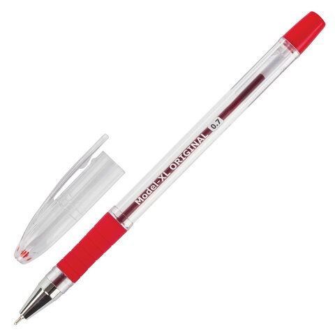 Ручка шариковая масляная с грипом BRAUBERG "Model-XL" ORIGINAL, КРАСНАЯ, узел 0,7 мм, линия письма 0,35 мм, 143244 143244 - фото 205205