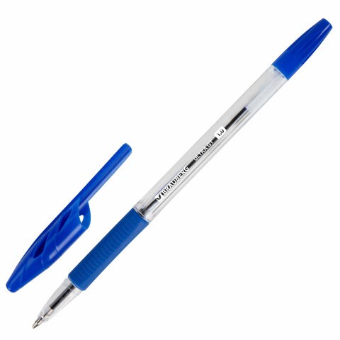 Ручка шариковая с грипом BRAUBERG "ULTRA GT", СИНЯЯ, корпус прозрачный, линия 0,5 мм, 144051 144051 - фото 205702