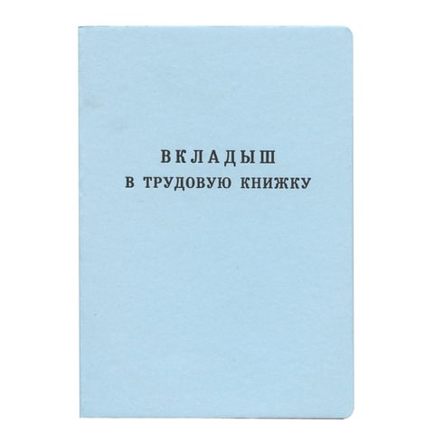 Бланк документа "Вкладыш в трудовую книжку", 88х125 мм, ГОЗНАК 120187 - фото 212614