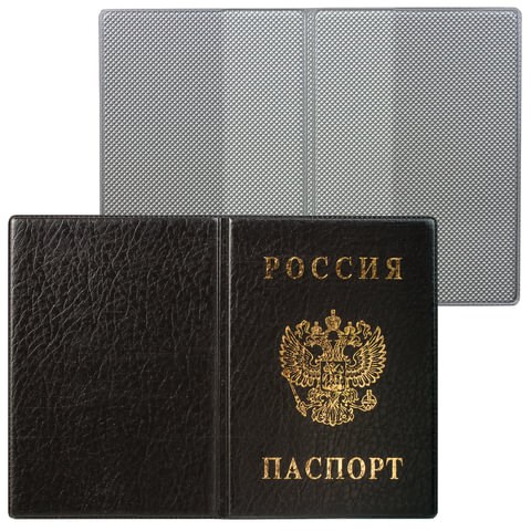 Обложка для паспорта с гербом, ПВХ, черная, ДПС, 2203.В-107 235900 - фото 213213