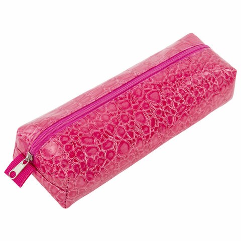 Пенал-косметичка BRAUBERG, "крокодиловая кожа", 20х6х4 см, "Ultra pink", 270850 270850 - фото 258793