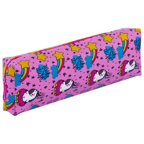 Пенал-косметичка ПИФАГОР, мягкий, "UNICORN", прямоугольный, 20х7х4 см, 229265 229265 - фото 258966