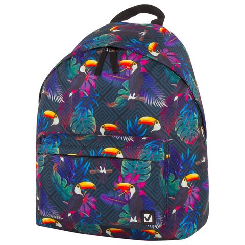 Рюкзак BRAUBERG СИТИ-ФОРМАТ универсальный, "Toucans", разноцветный, 41х32х14 см, 228847 228847 - фото 268580