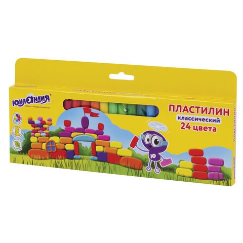 Пластилин классический ЮНЛАНДИЯ "ЮНЛАНДИК-АРХИТЕКТОР", 24 цвета, 480 г, ВЫСШЕЕ КАЧЕСТВО, 105031 105031 - фото 279844