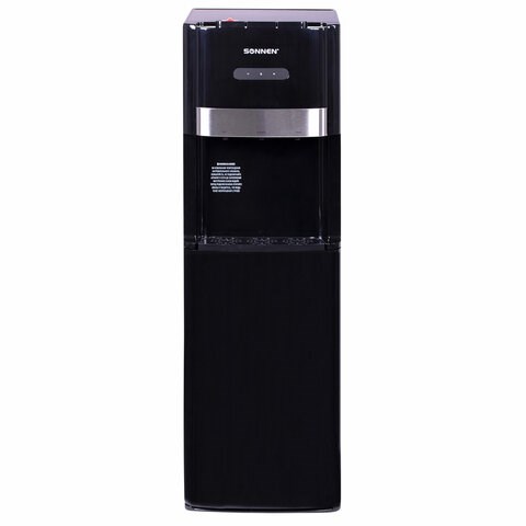 Кулер для воды SONNEN FSE-03B, напольный, нагрев/охлаждение, НИЖНЯЯ ЗАГРУЗКА, 3 крана, черный, 454998 454998 - фото 296171