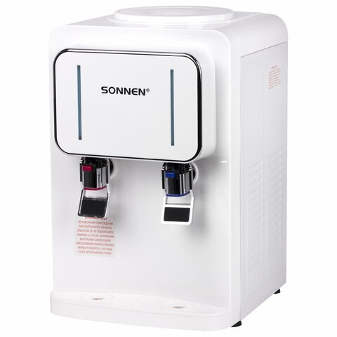 Кулер для воды SONNEN TSE-02W, настольный, НАГРЕВ/ОХЛАЖДЕНИЕ ЭЛЕКТРОННОЕ, 2 крана, белый, 456173 456173 - фото 296274