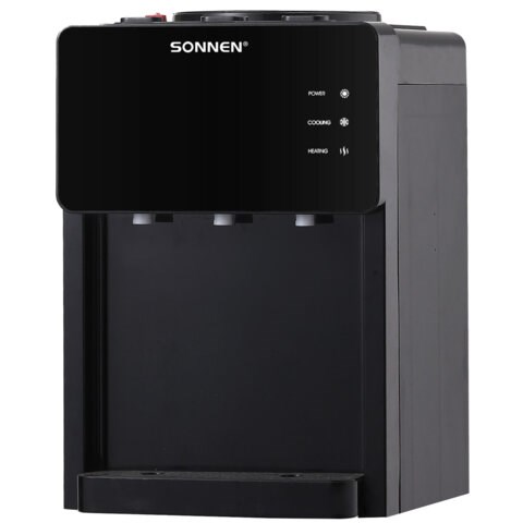 Кулер для воды SONNEN TSE-03BP, настольный, НАГРЕВ/ОХЛАЖДЕНИЕ ЭЛЕКТРОННОЕ, 3 крана, антрацит, 455752 455752 - фото 296341