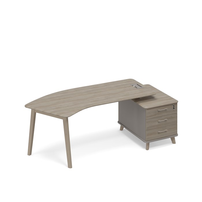 Стол руководителя правый тумба малая (тип 5) WOOD эргономичный 209290 - фото 304463