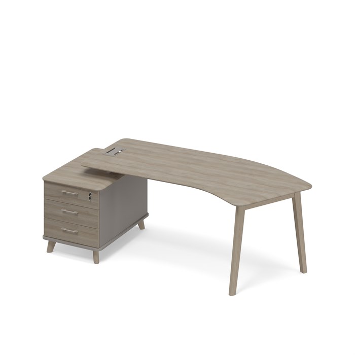 Стол эргономичный на тумбе малой левый (тип 5) WOOD 209289 - фото 304468