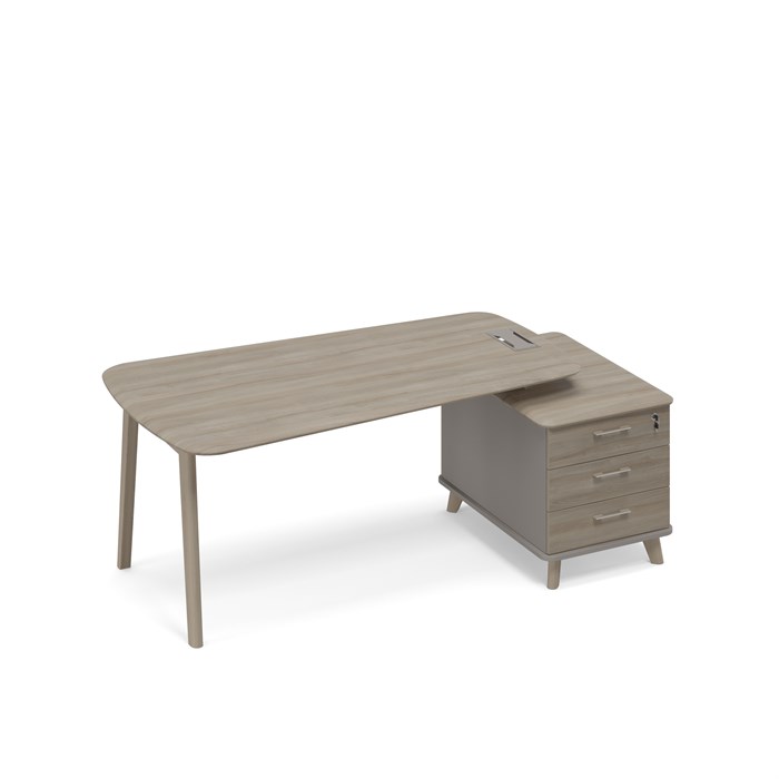 Стол руководителя на опорной тумбе малой (тип 3) WOOD 209279 - фото 304516