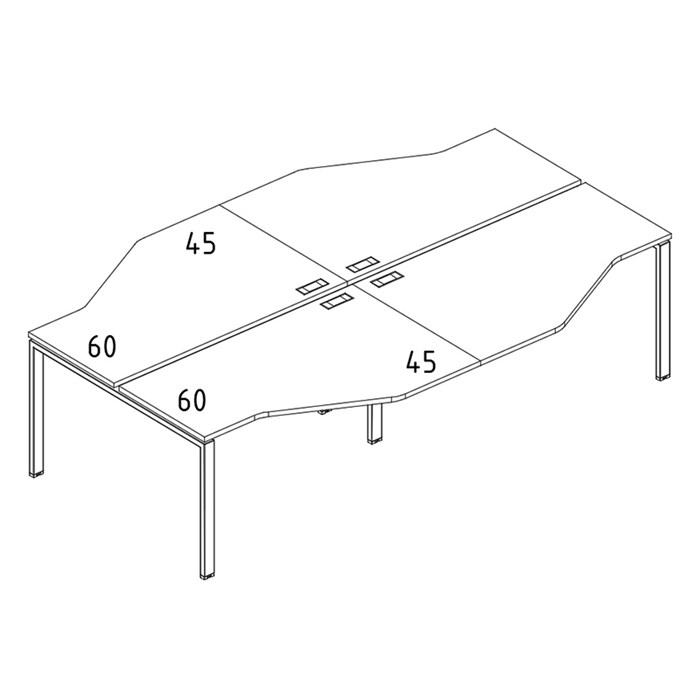 Рабочая станция каркас UNO столы (4х120) Техно 204171 - фото 304854