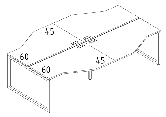 Cтанция QUATTRO столы Техно 4х120 эргономичные 204503 - фото 304860