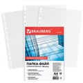 Папки-файлы перфорированные, А4, BRAUBERG "STANDARD", комплект 100 шт., гладкие, 45 мкм, 226831 226831 - фото 183199