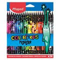 Карандаши цветные MAPED "COLOR PEP'S Black Monster", 24 цвета, трехгранные, 862624 181987 - фото 187043