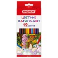 Карандаши цветные ПИФАГОР "БАБОЧКИ", 12 цветов, шестигранные, натуральное дерево, 181351 181351 - фото 187185