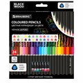 Карандаши цветные чёрное дерево BRAUBERG BLACK WOOD, 24 цвета, трехгранные, мягкий грифель 3 мм, 181949 181949 - фото 187566