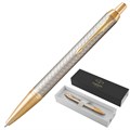 Ручка шариковая PARKER "IM Premium Warm Silver GT", корпус матовое серебро, позолота, синяя, 1931687 142509 - фото 200349