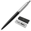 Ручка шариковая PARKER "Jotter Core Bond Street Black CT", корпус черный, детали хром, синяя, 1953184 142381 - фото 200355