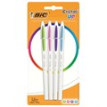 Ручки шариковые BIC "Cristal Up Fun", НАБОР 4 ЦВЕТА (салатовый, розовый, фиолетовый, голубой), узел 1 мм, линия 0,32 мм, блистер, 949870 143974 - фото 205896