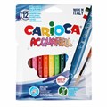 Фломастеры акварельные CARIOCA (Италия) "Aquarell", 12 цветов, наконечник-кисть, смываемые, картонный конверт, 42747 151223 - фото 208384