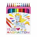 Фломастеры ПИФАГОР "ЕДИНОРОГ", 12 цветов, вентилируемый колпачок, 152448 152448 - фото 208586