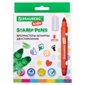 Фломастеры-штампы двусторонние "FUNNY STAMPS", 8 цветов, BRAUBERG KIDS, картонная коробка с европодвесом, 152179 152179 - фото 208989