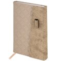 Ежедневник недатированный А5 145х215 мм, BRAUBERG "Stitch", под кожу, магнит, 160 л., коричневый, 116590 116590 - фото 218716