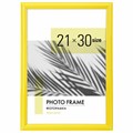 Рамка 21х30 см небьющаяся, багет 17,5 мм, пластик, BRAUBERG "Colorful", желтая, 391246 391246 - фото 228988