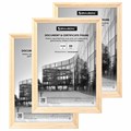 Рамка 21х30 см небьющаяся, КОМПЛЕКТ 3 шт., багет 20 мм дерево, BRAUBERG "Business", цвет натуральное дерево, 391354 391354 - фото 229112