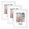 Рамка 21х30 см небьющаяся, КОМПЛЕКТ 3 шт., багет 29 мм, МДФ, BRAUBERG "Basic", белая, 391260 391260 - фото 229134
