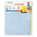 Салфетки из МИКРОФИБРЫ ГУБЧАТЫЕ 17х20 см, КОМПЛЕКТ 3 шт., 3 слоя, ассорти, 440 г/м2, LAIMA, 606657 606657 - фото 240379