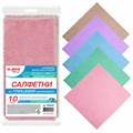 Салфетки из МИКРОФИБРЫ ПЛЮШЕВОЙ 30х30 см, КОМПЛЕКТ 10 шт., PASTEL, ассорти, 250 г/м2, LAIMA HOME, 608445 608445 - фото 240392