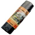 Мешки для мусора 60 л, черные, в рулоне 20 шт., ПНД, 10 мкм, 60х72 см, стандарт, КБ, 0053 600422 - фото 245244