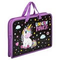 Папка на молнии с ручками ЮНЛАНДИЯ А4, 1 отделение, пластик, ширина 45 мм, "Magic unicorn", 270944 270944 - фото 256991